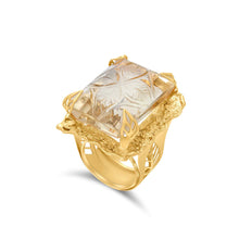  Pietre Collection 21K Gold Citrine Leaves Inspired Ring