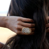 Perle Collection 21K Gold & Pearl Greek Goddess Vintage Ring