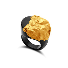  Bordi Collection 21K Gold Foil Effect Black Onyx Ring