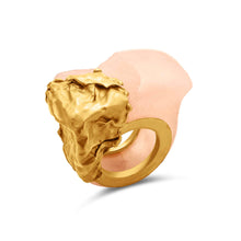  Bordi Collection 21K Gold Foil Effect Rose Quartz Ring