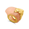 Bordi Collection 21K Gold Foil Effect Rose Quartz Ring