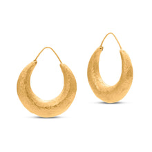  Tesoro Collection 21K Gold Textured Chunky Crescent Earrings