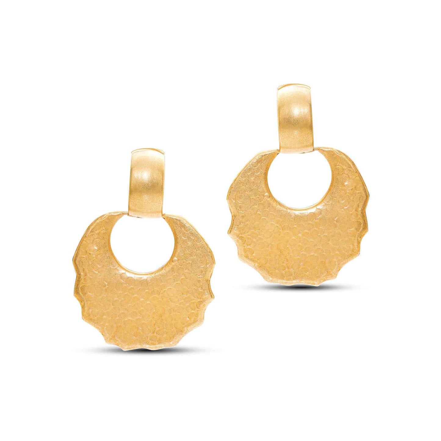 Tesoro Collection 21K Gold Smooth Doorknocker Earrings - Nado's Jewellery
