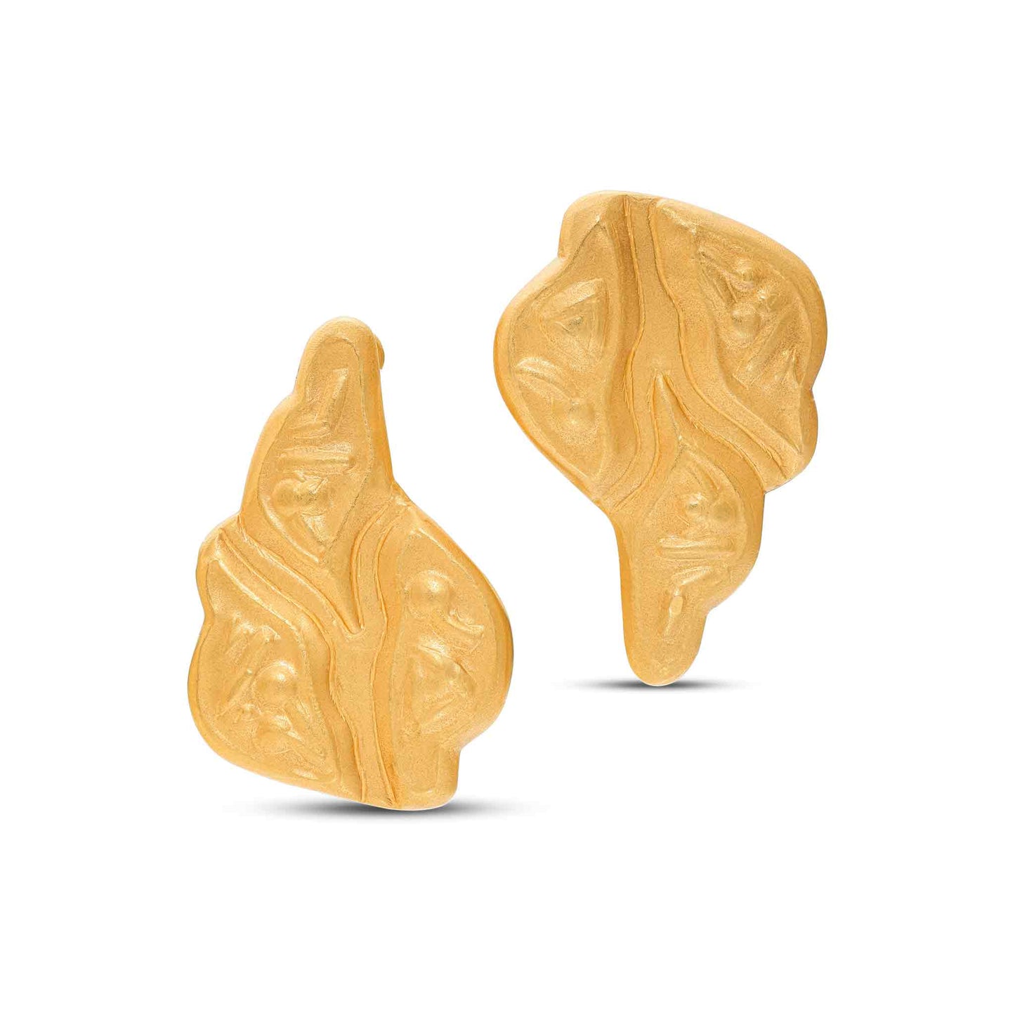 Tesoro Collection 21K Gold Flame Earrings - Nado's Jewellery