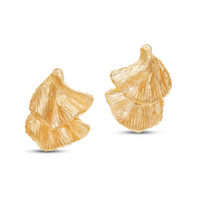  Tesoro Collection 21K Gold Double Ginko Leaf Earrings