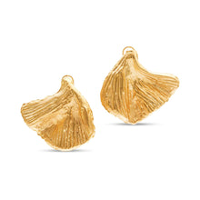  Tesoro Collection 21K Gold Ginko Leaf Earrings