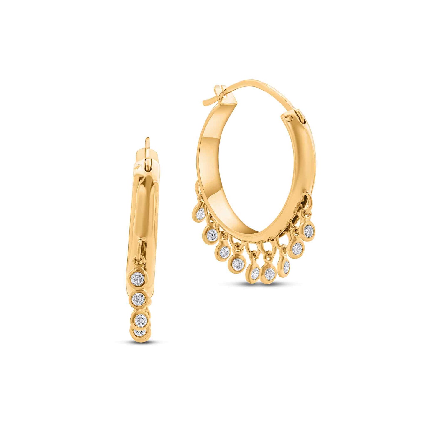 Diamanti Collection 18K Gold Diamonds Fringe Media Earrings - Nado's Jewellery