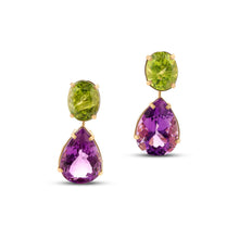  Pietre Collection 18K Gold Amethyst & Peridot Drop Earrings