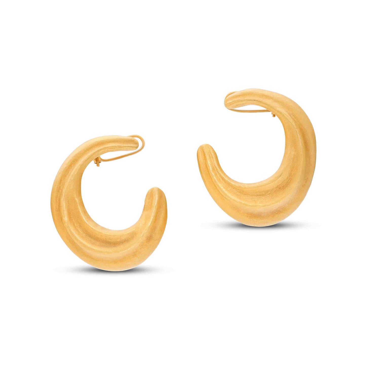 Tesoro Collection 21K Gold Crescent Moon Earrings - Nado's Jewellery