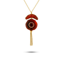  Diamanti Collection 18K Gold Diamonds & Two-Tier Red Agate Tassle Pendant