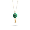 Diamanti Collection 18K Gold Diamonds & Green Agate Tassle Pendant