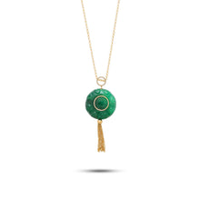  Diamanti Collection 18K Gold Diamonds & Green Agate Tassle Pendant