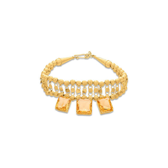 Pietre Collection 21K Gold Citrine Trio Collier