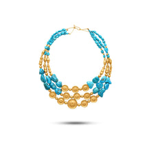  Turchese Collection 21K Gold Coins & Turquoise Multi-Tier Necklace