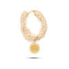 Perle Collection Multi-Strand Pearls & 21K Gold Coin Collier