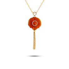  Diamanti Collection 18K Gold Diamonds & Orange Agate Tassle Pendant