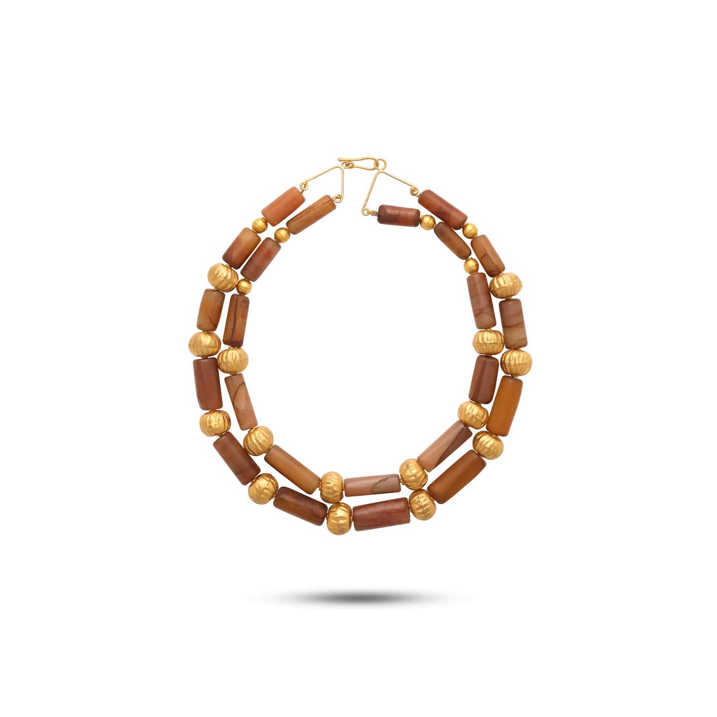 Pietre Collection 21K Gold Amber Two-Tier Collier - Nado's Jewellery