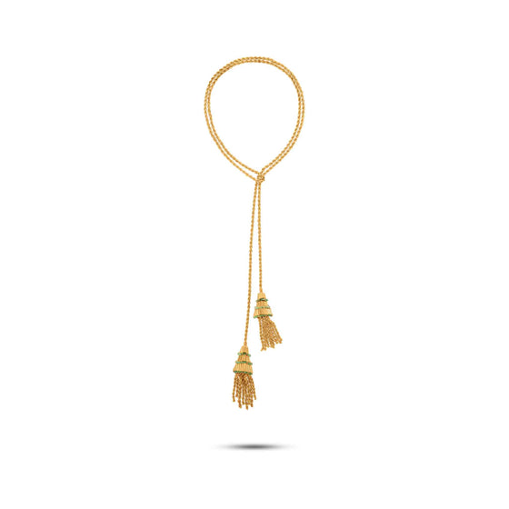 Tesoro Collection 18K Gold Lariat Tassle Rope Necklace