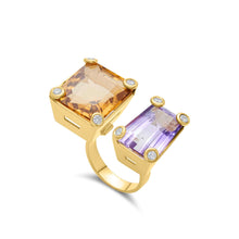  Pietre Collection 18K Gold Citrine, Amethyst & Diamonds Ring