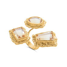  Pietre Collection 18K Gold Disconnected Triple Citrine Ring