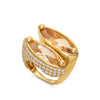 Diamanti Collection 18K Gold Citrine & Diamonds Bypass Ring