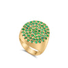 Pietre Collection 18K Gold Paved Circle Emerald Ring