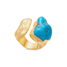  Turchese Collection 21K Gold Turquoise Wrap Ring