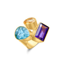  Pietre Collection 18K Gold Disconnected Triple Stones Ring